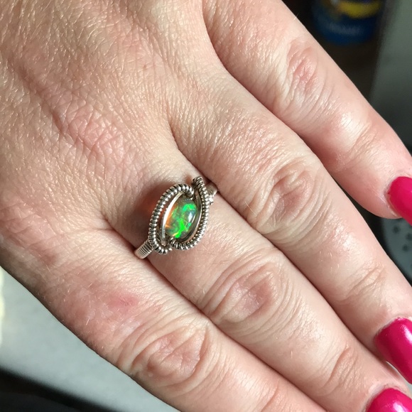 Sterling Silver Fire Opal Ring - Picture 4 of 4
